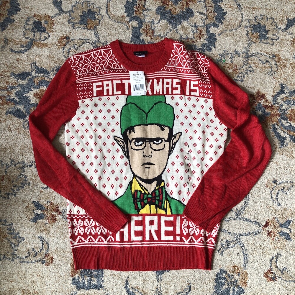 Christmas Sweater Women’s Small Red The Office Dwight Elf Ugly Holiday NWT